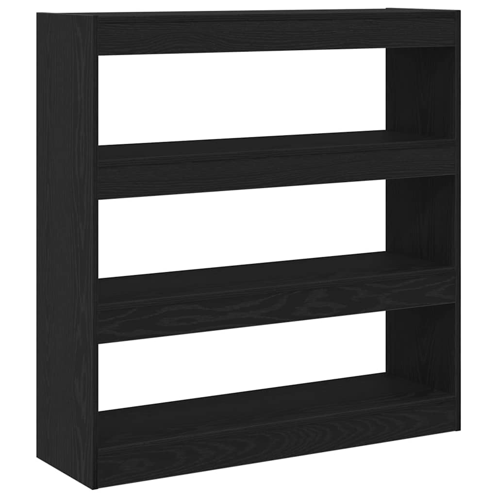 Bogskab 3 niveauer 100 x 30 x 103 cm Konstrueret træ Sort eg