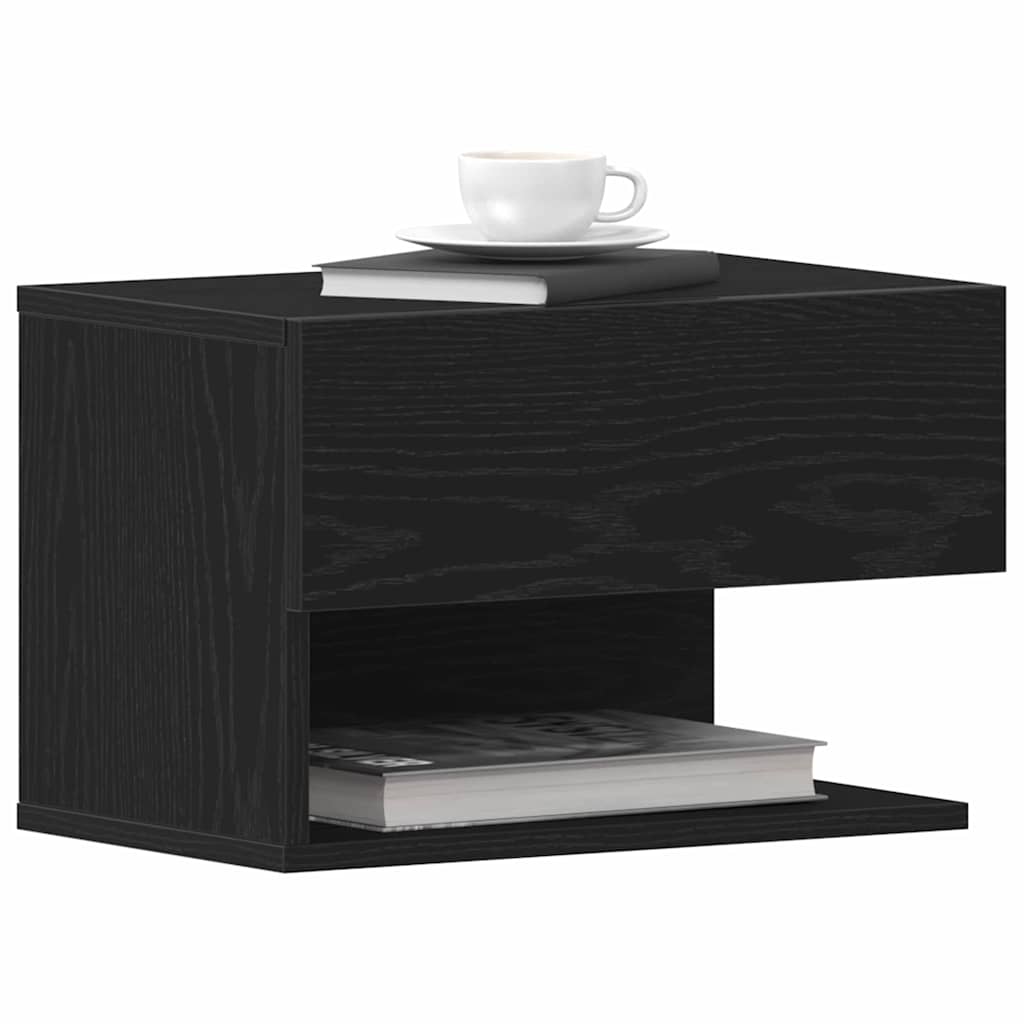 Natskab 2 stk. Sort eg 46 x 30 x 30 cm Konstrueret træ