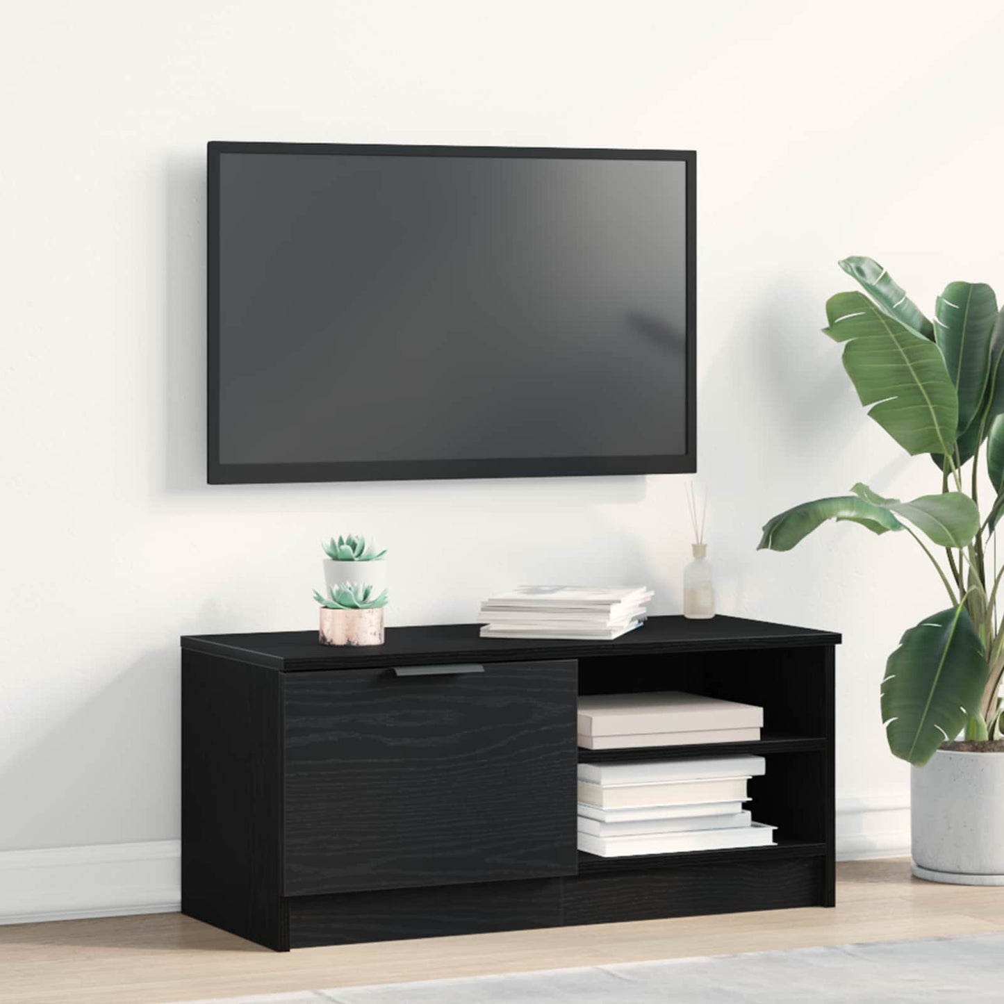 TV-skab 80 x 35 x 36,5 cm Sort eg Konstrueret træ