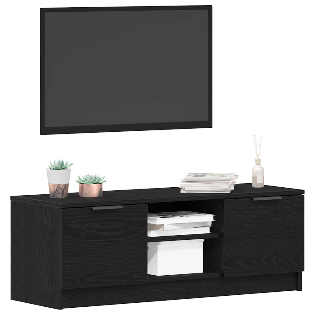 TV-skab 102 x 32 x 35,5 cm Sort eg Konstrueret træ