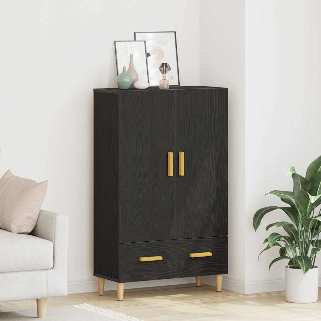 Highboard Sort eg 70 x 31 x 115 cm Konstrueret træ