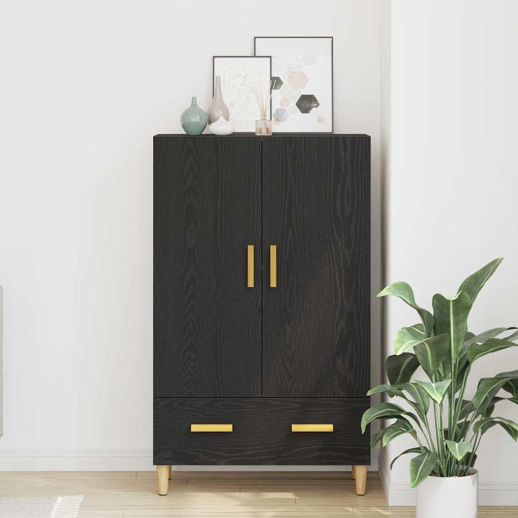Highboard Sort eg 70 x 31 x 115 cm Konstrueret træ