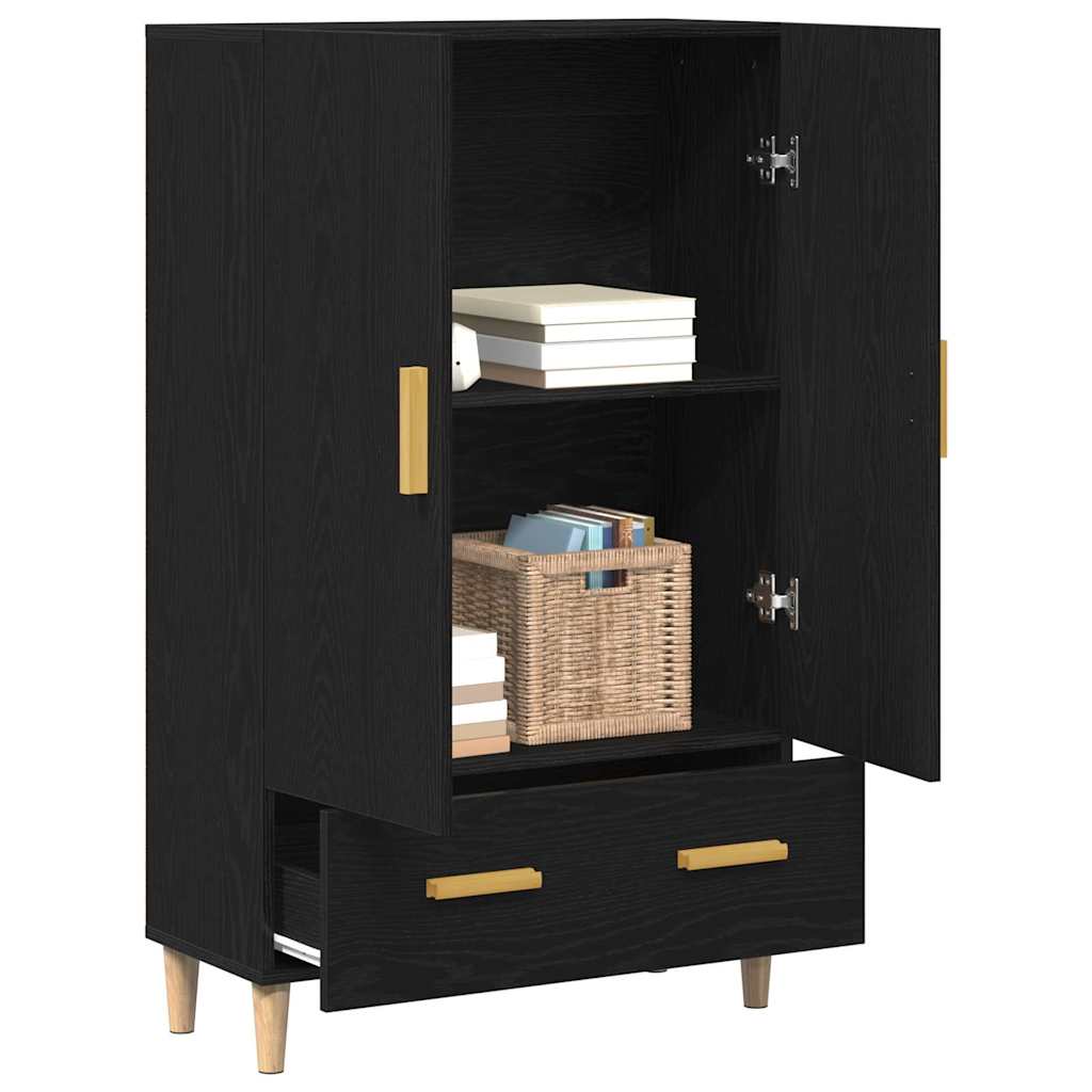 Highboard Sort eg 70 x 31 x 115 cm Konstrueret træ