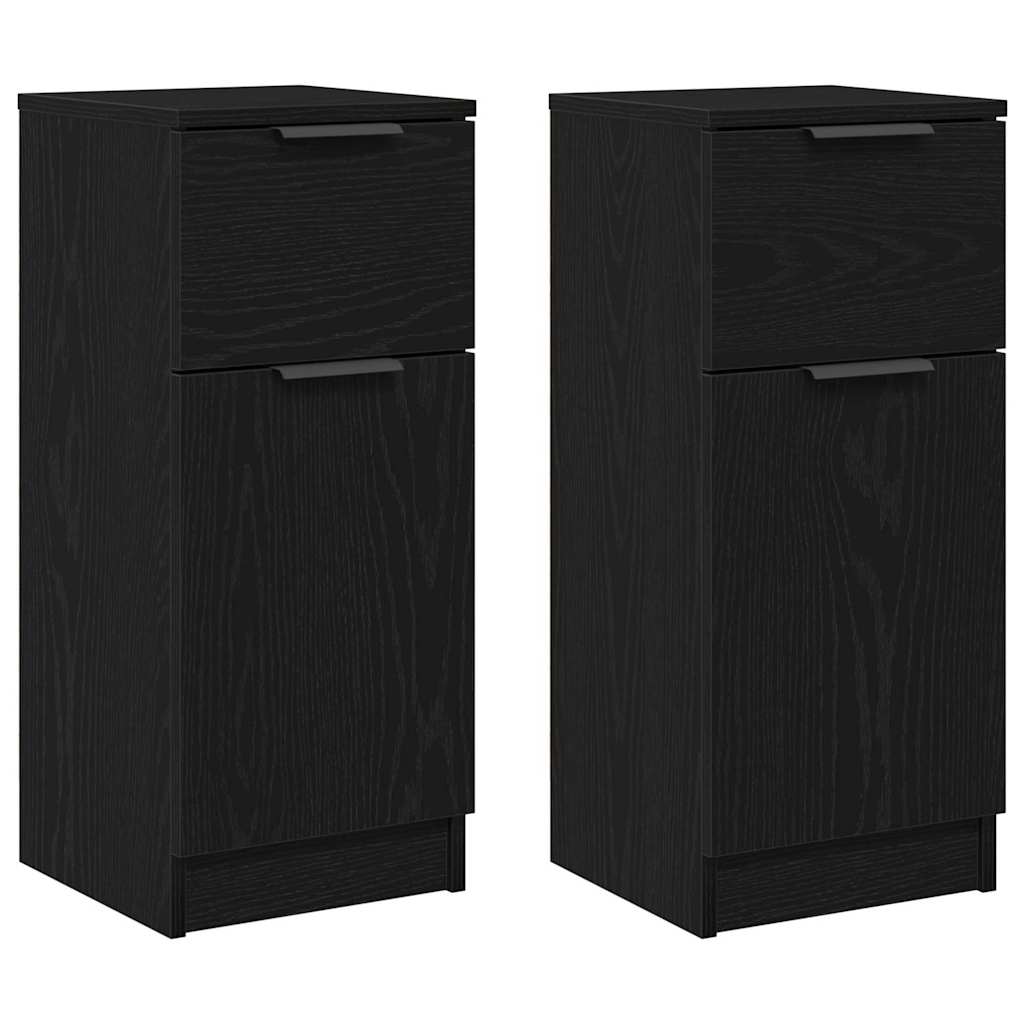 Sideboard 2 stk. Sort eg 30 x 30 x 70 cm Konstrueret træ
