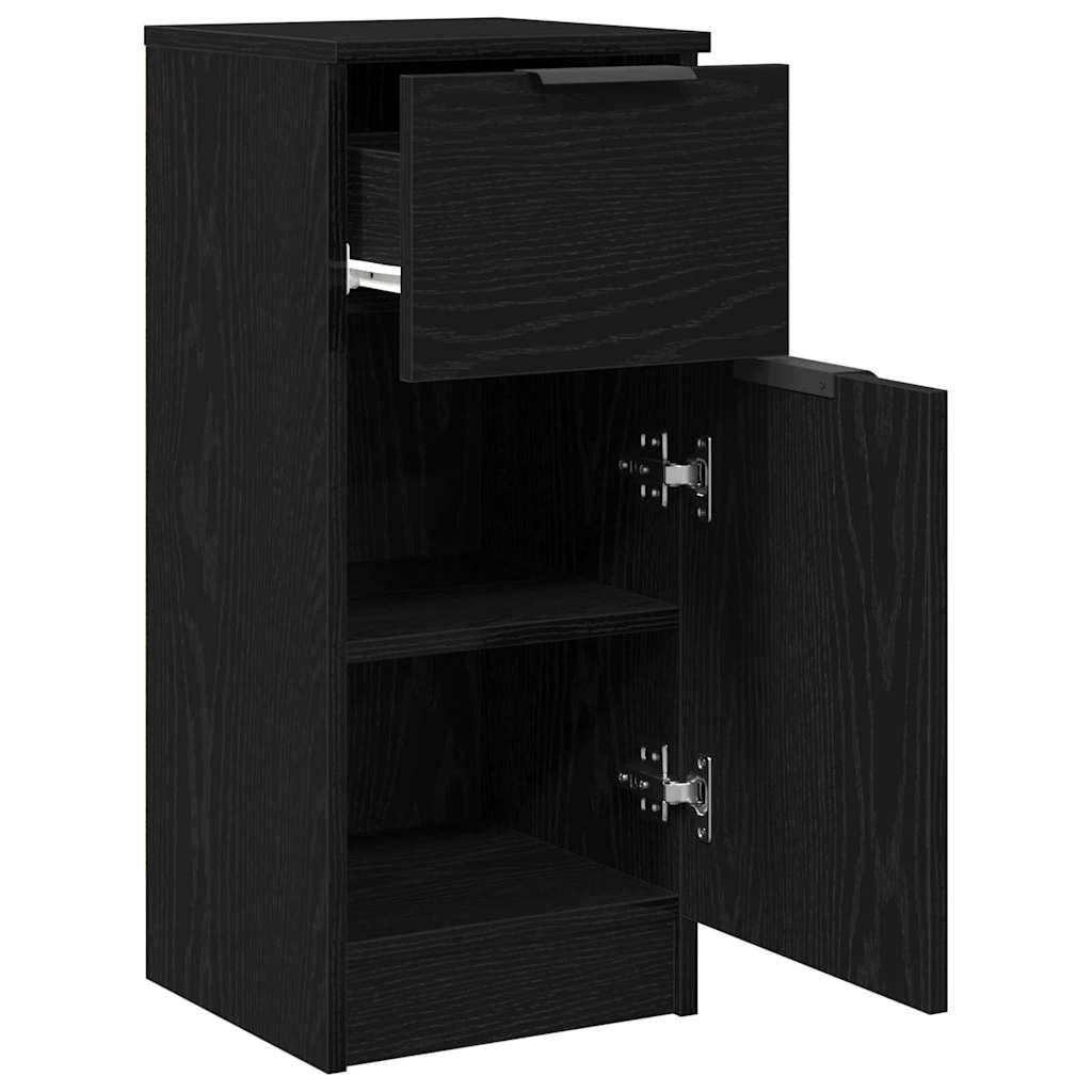 Sideboard 2 stk. Sort eg 30 x 30 x 70 cm Konstrueret træ