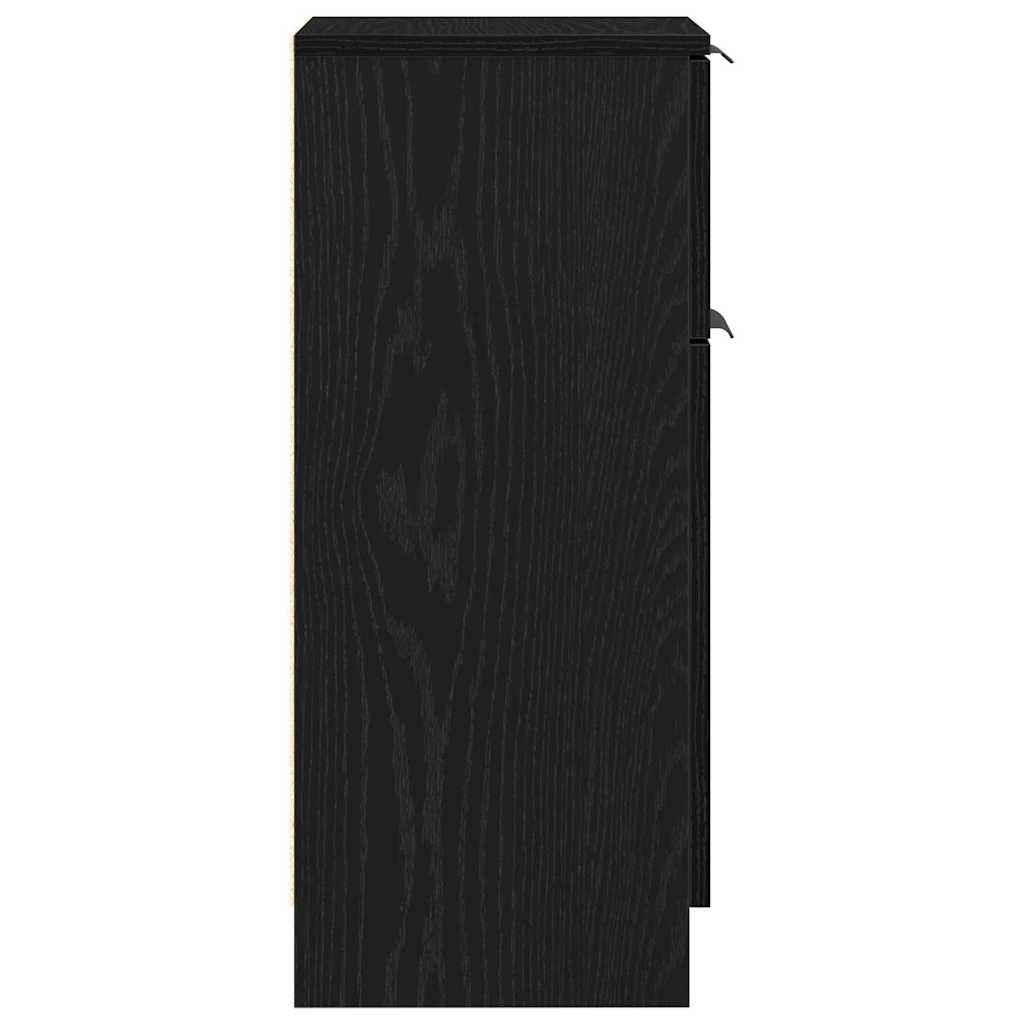 Sideboard 2 stk. Sort eg 30 x 30 x 70 cm Konstrueret træ