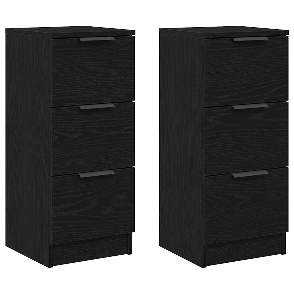 Sideboard 2 stk. Sort eg 30 x 30 x 70 cm Konstrueret træ