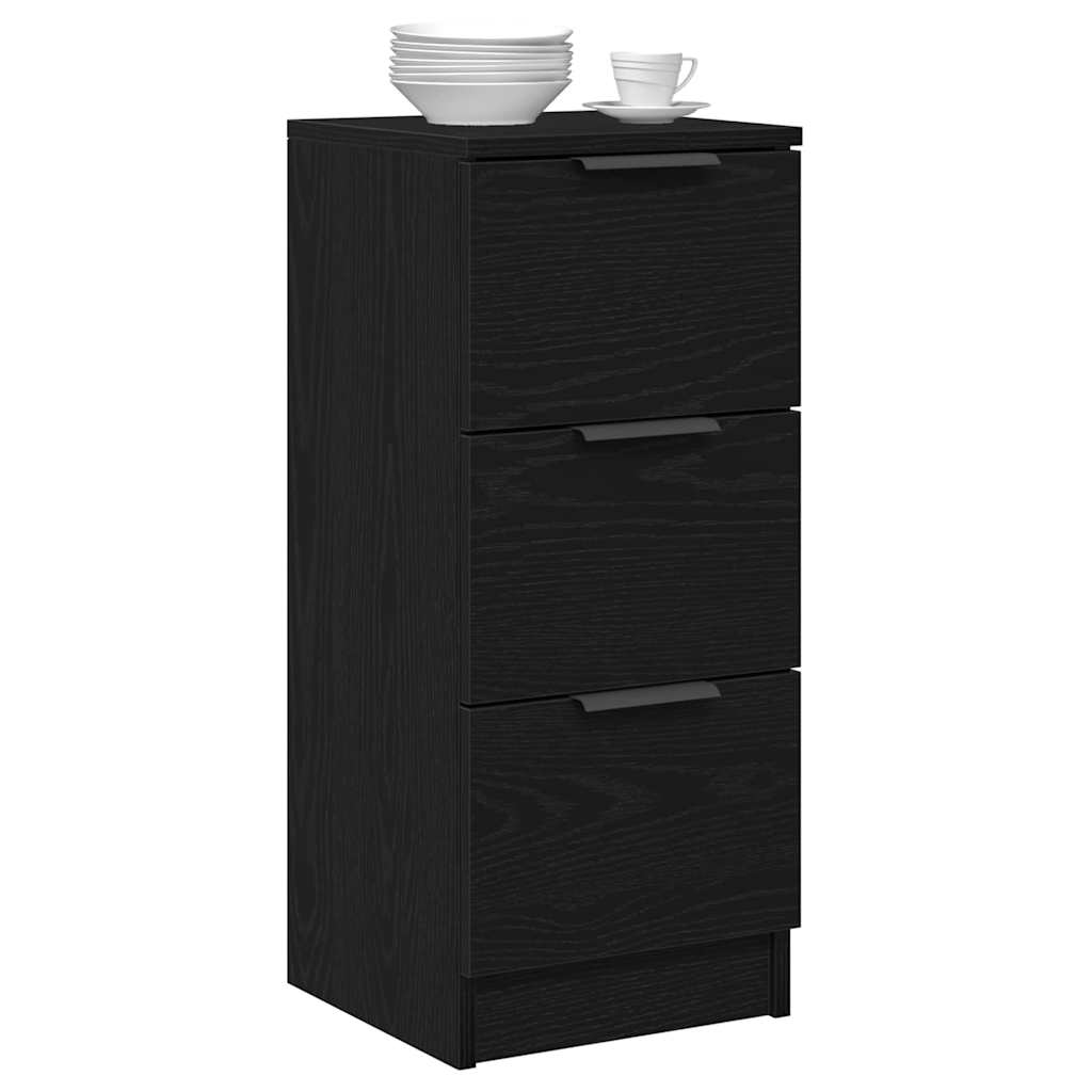 Sideboard 2 stk. Sort eg 30 x 30 x 70 cm Konstrueret træ