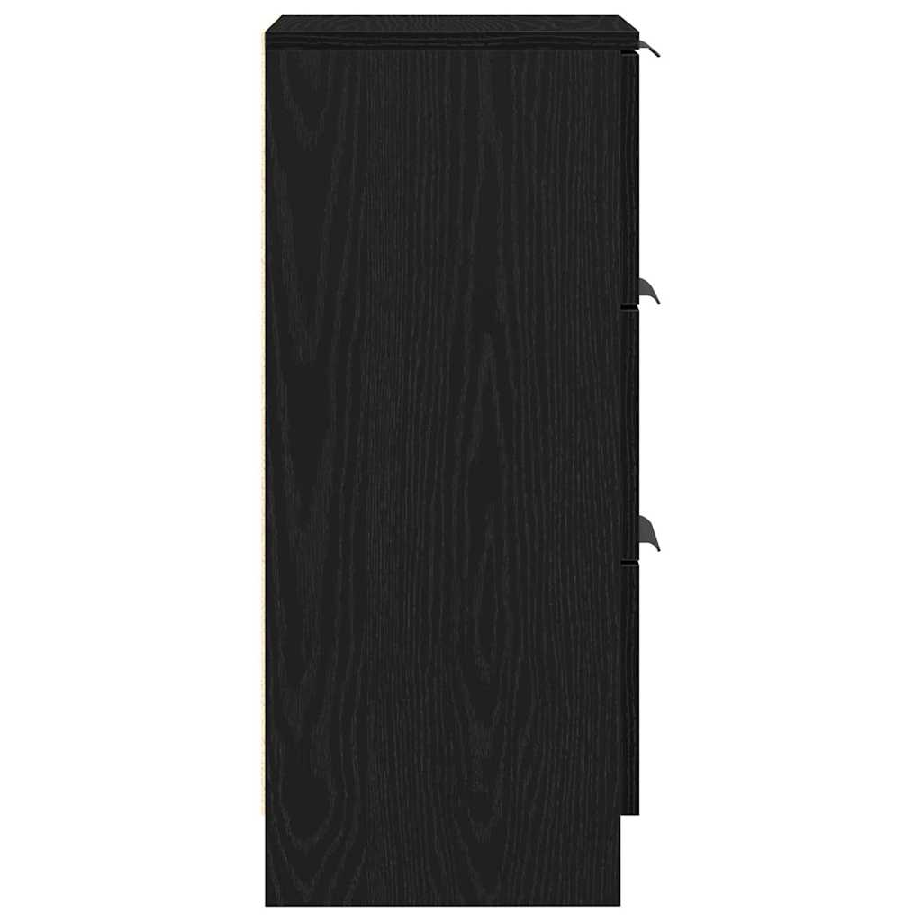 Sideboard 2 stk. Sort eg 30 x 30 x 70 cm Konstrueret træ