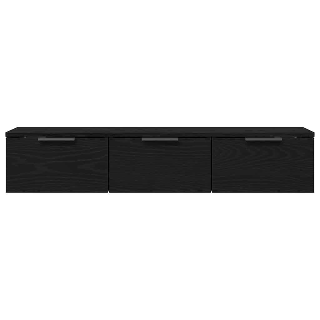 Vægskab med skuffe Sort eg 102 x 30 x 20 cm Konstrueret træ