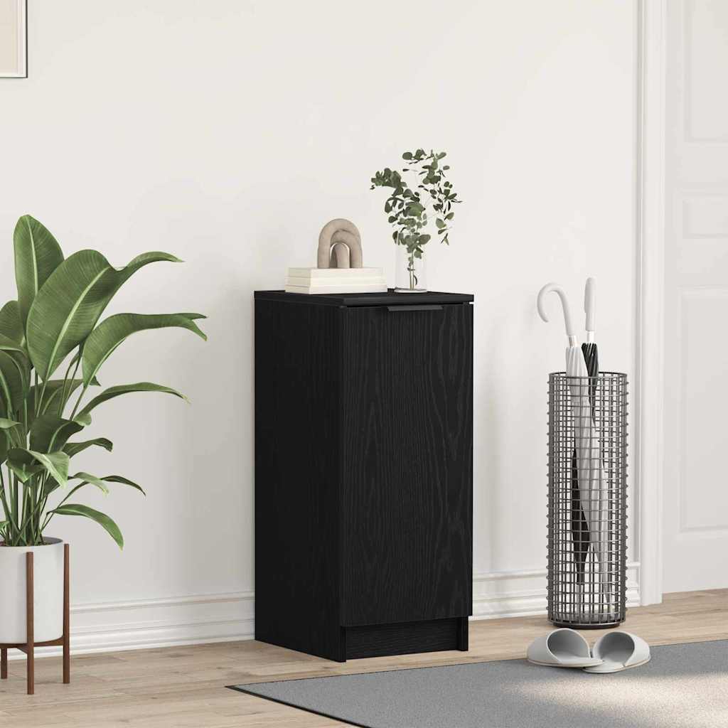 Sko skab med hylde Sort eg 29,5 x 35 x 70 cm Konstrueret træ