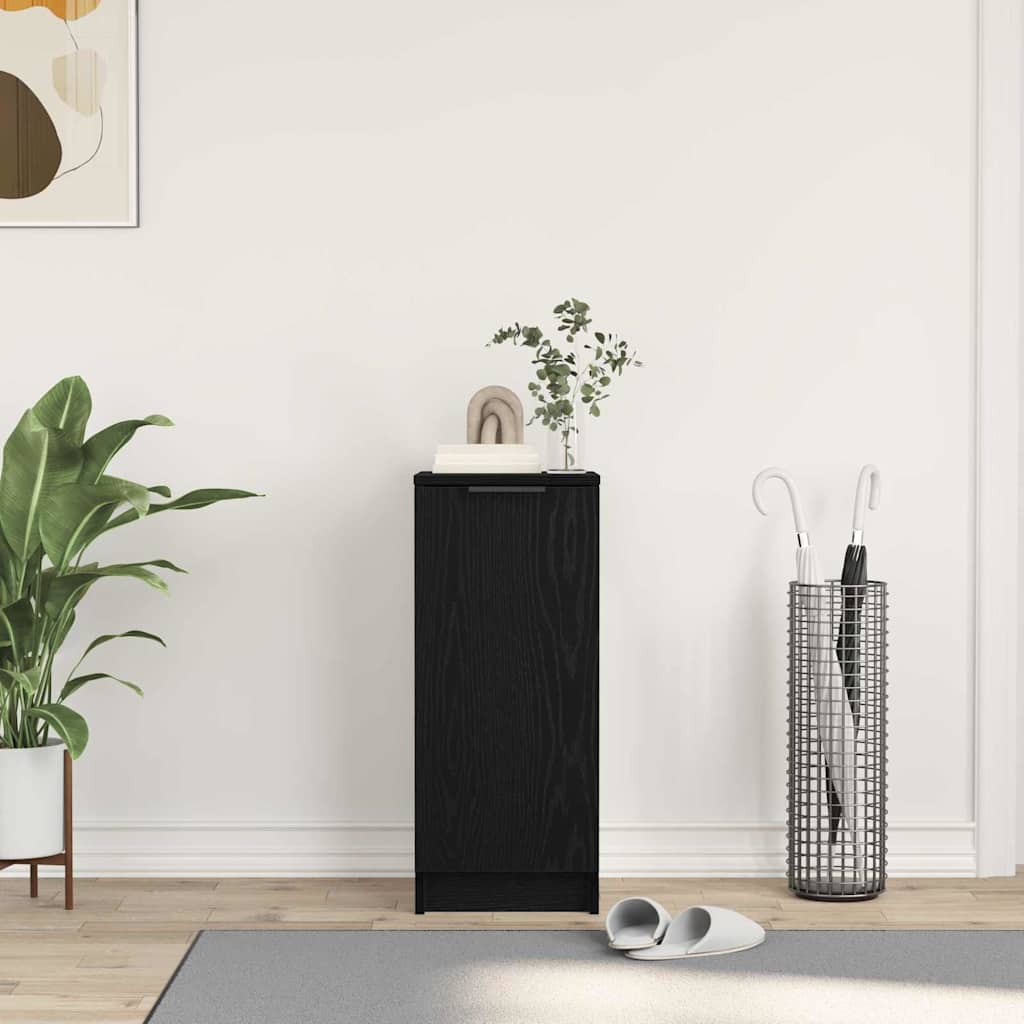 Sko skab med hylde Sort eg 29,5 x 35 x 70 cm Konstrueret træ
