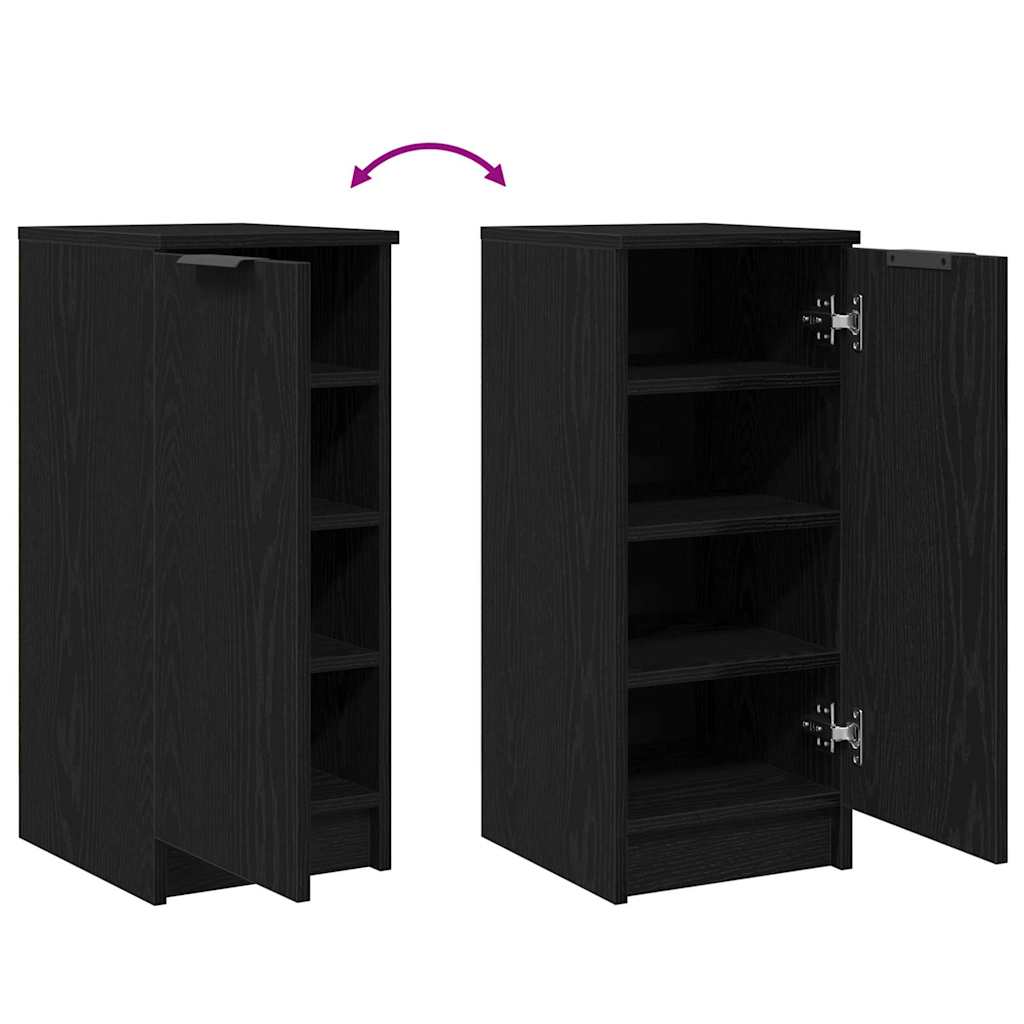 Sko skab med hylde Sort eg 29,5 x 35 x 70 cm Konstrueret træ