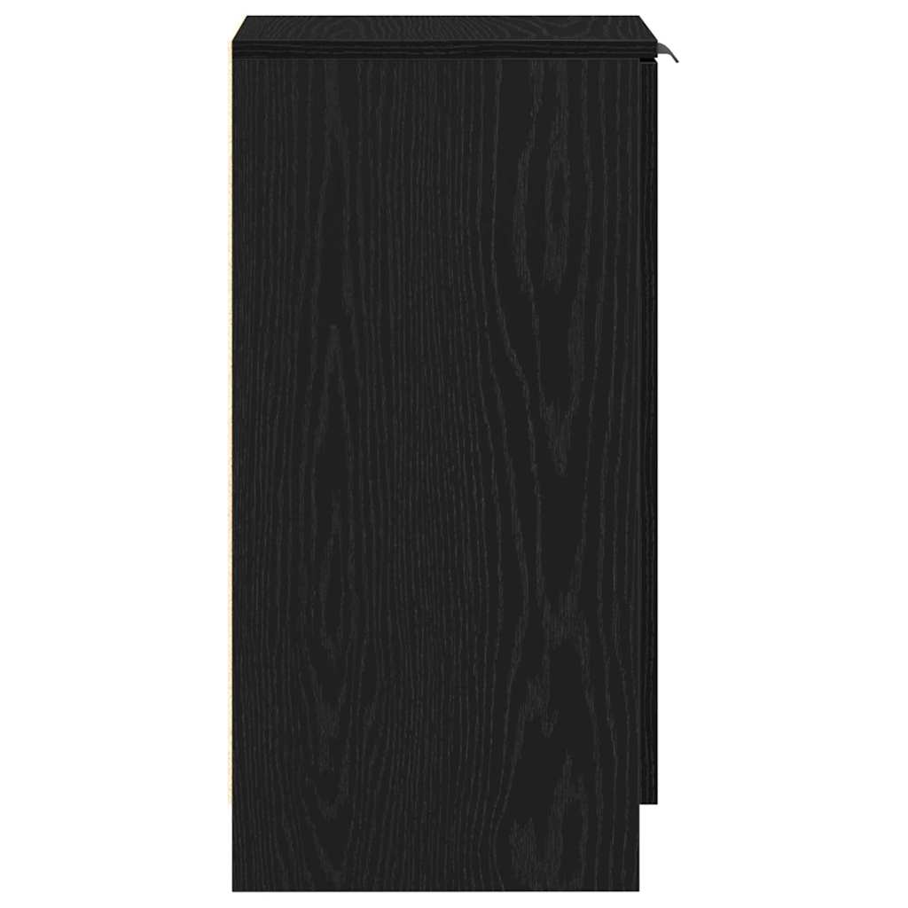 Sko skab med hylde Sort eg 29,5 x 35 x 70 cm Konstrueret træ
