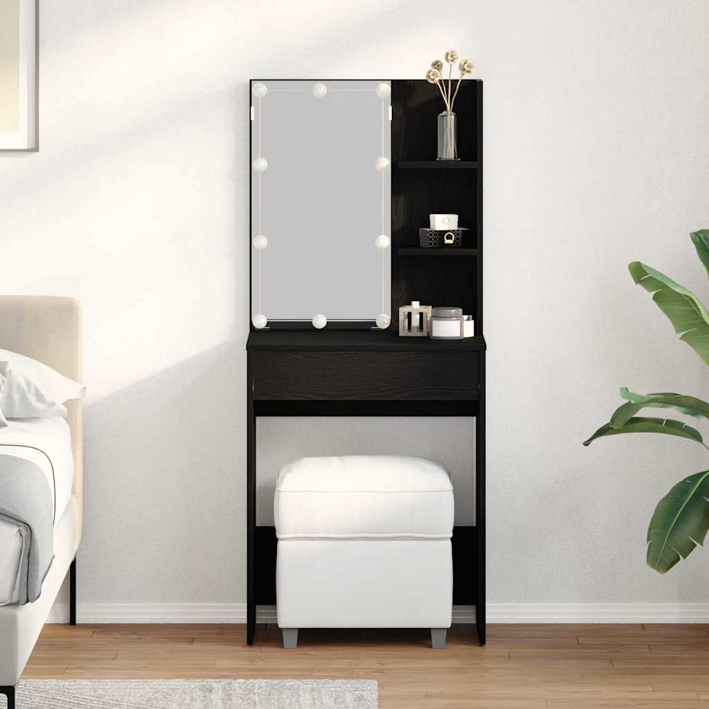 Klædeskab Sort eg 60 x 40 x 140 cm Konstrueret træ