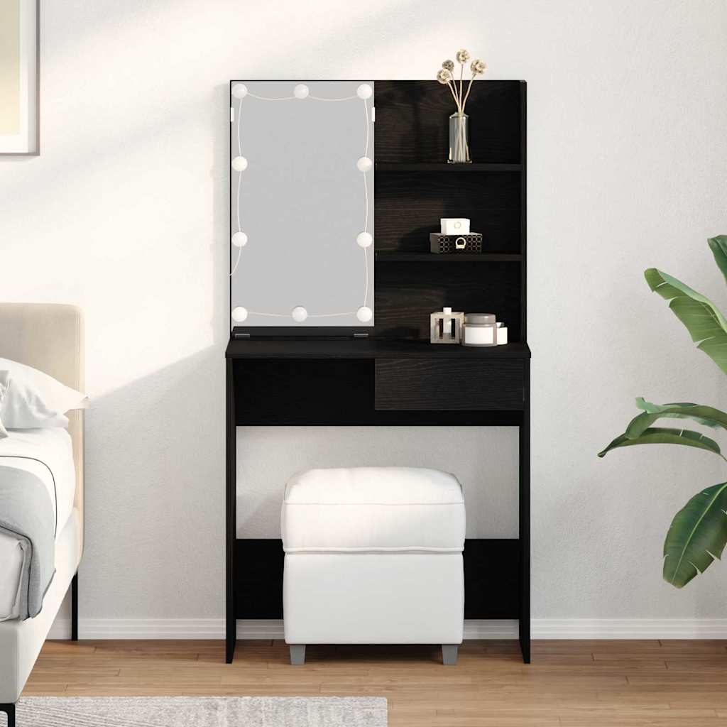 Klædeskab Sort eg 74,5 x 40 x 141 cm Konstrueret træ