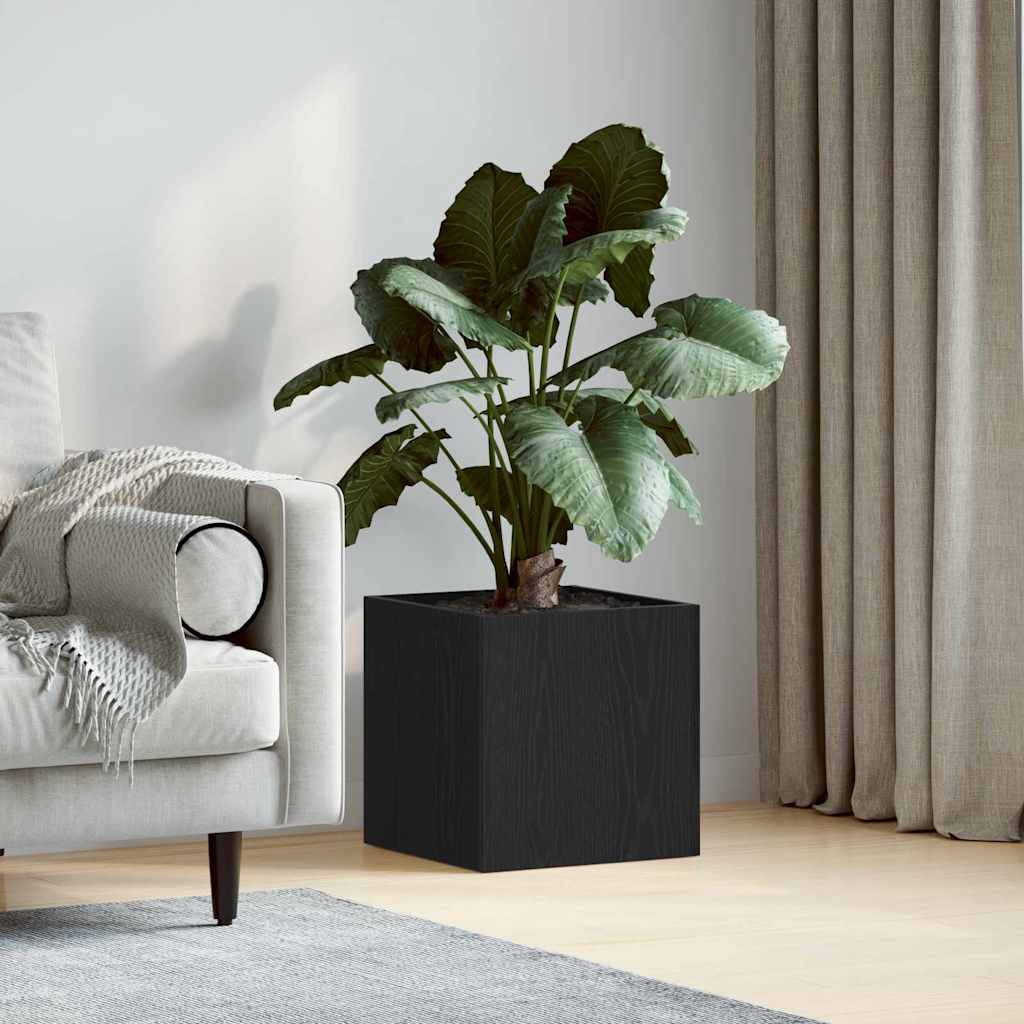 Blomsterkasse Sort eg 40 x 40 x 40 cm Konstrueret træ