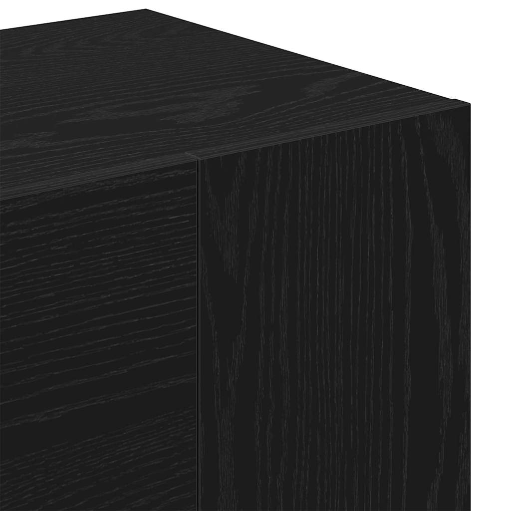 Gangskab med hylde Sort eg 97,5 x 37 x 99 cm Konstrueret træ