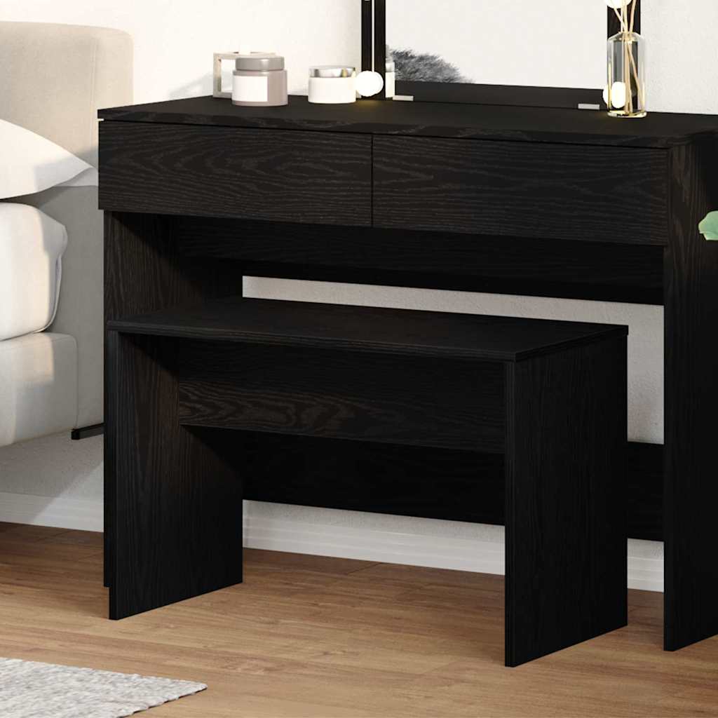 Dressing Stol Sort eg 70 x 35 x 45 cm Konstrueret træ