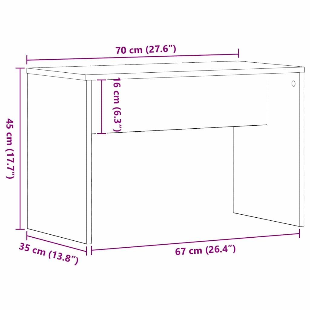 Dressing Stol Sort eg 70 x 35 x 45 cm Konstrueret træ
