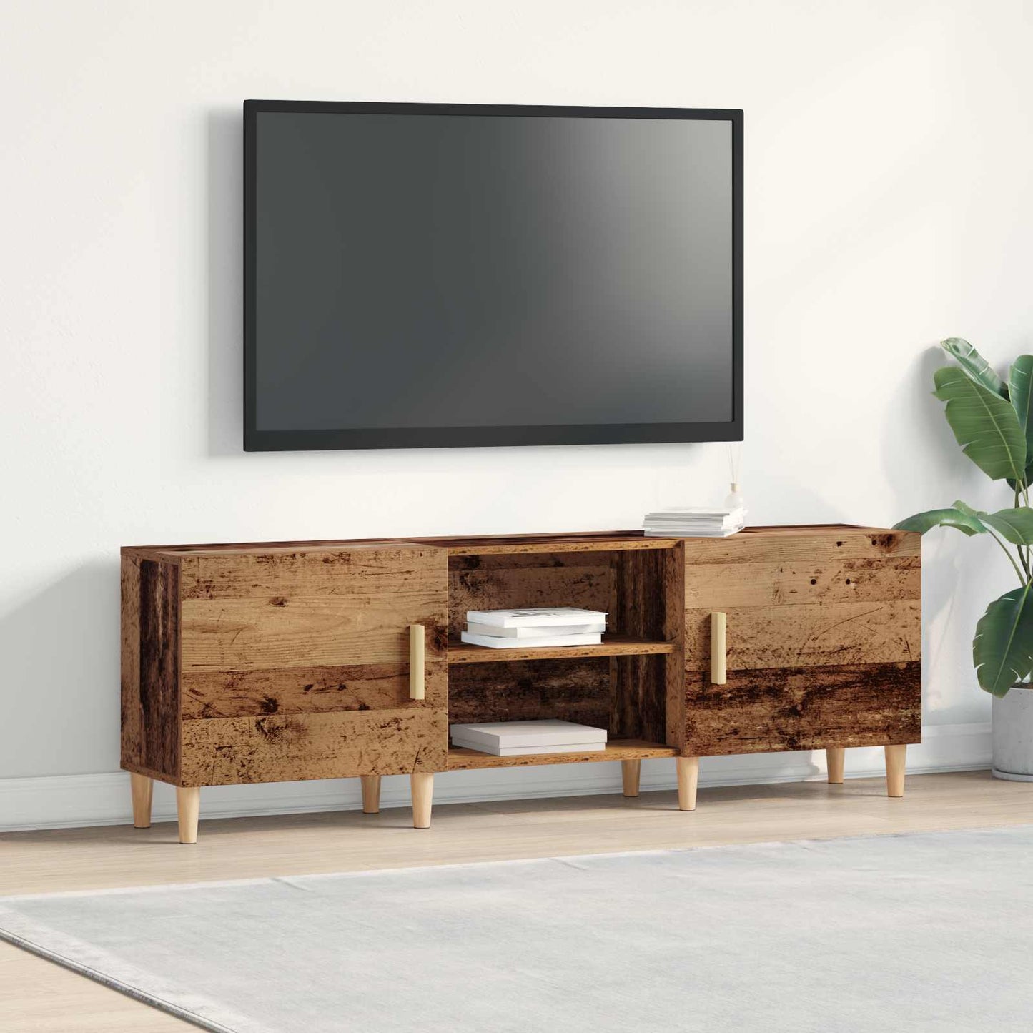 TV-skab 150 x 30 x 50 cm Gammelt træ Konstrueret træ
