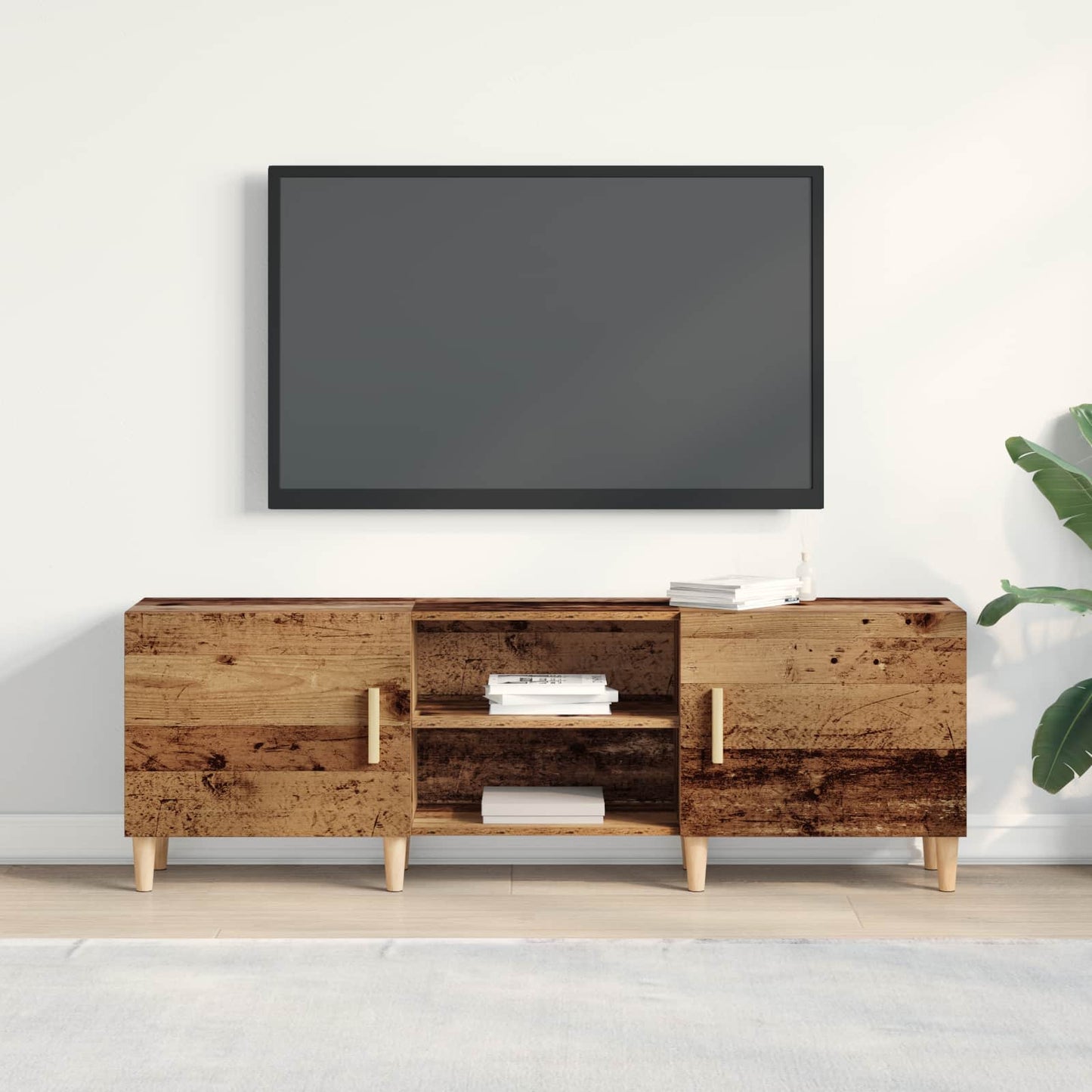 TV-skab 150 x 30 x 50 cm Gammelt træ Konstrueret træ