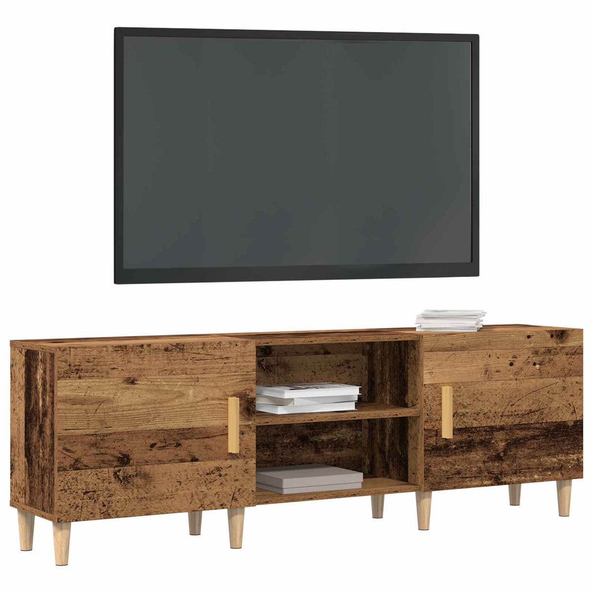 TV-skab 150 x 30 x 50 cm Gammelt træ Konstrueret træ