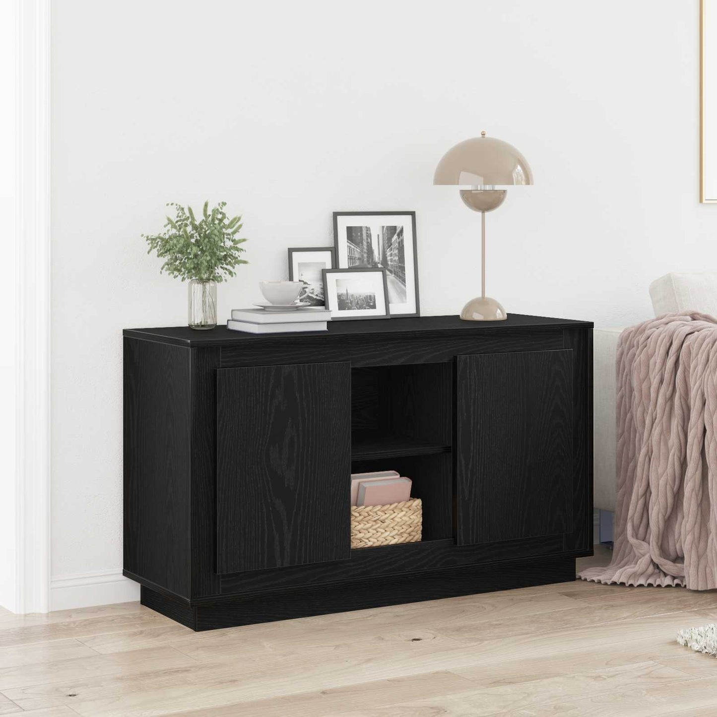 Sideboard Sort eg 102 x 35 x 60 cm Konstrueret træ