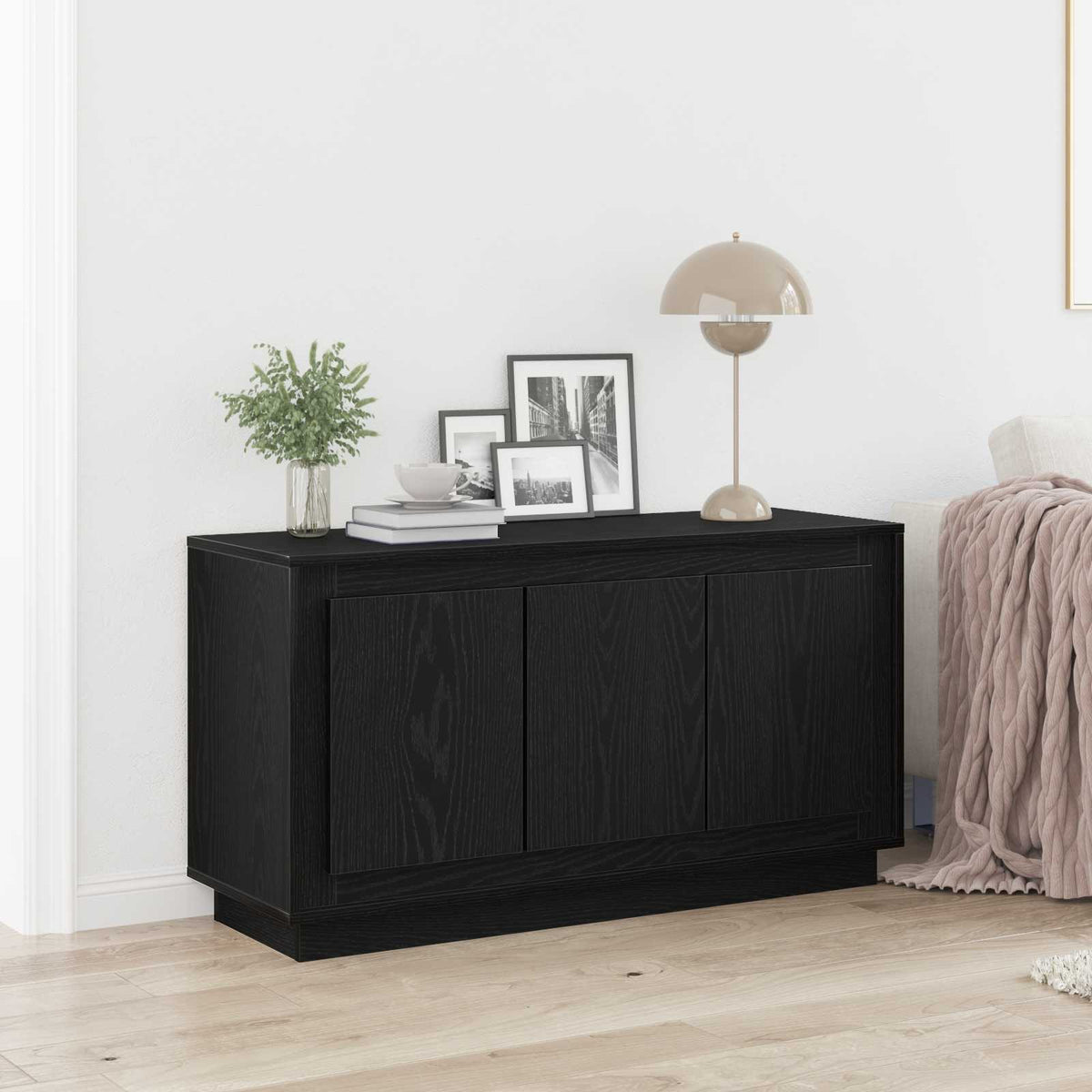 Sideboard Sort eg 102 x 35 x 55 cm Konstrueret træ