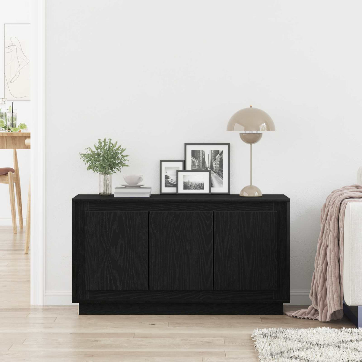 Sideboard Sort eg 102 x 35 x 55 cm Konstrueret træ