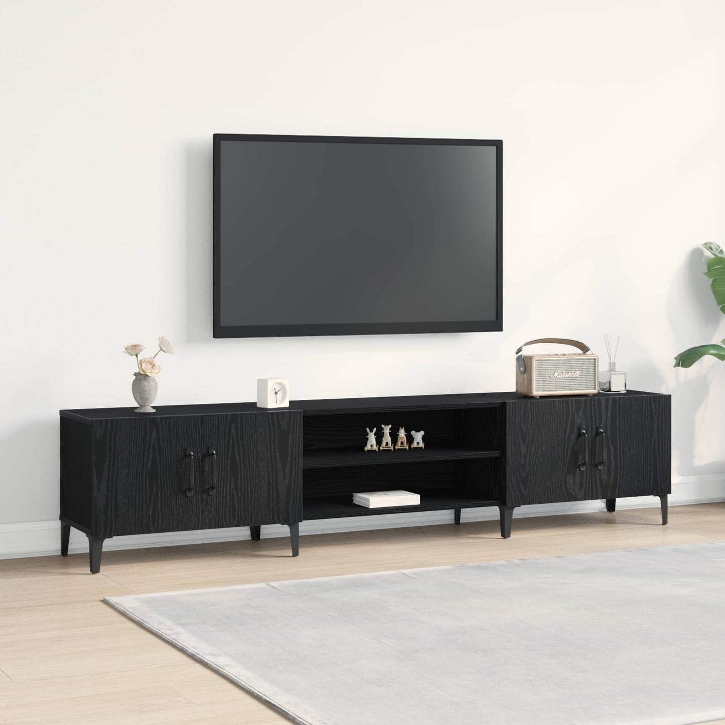 TV-skab 180 x 31,5 x 40 cm Sort eg Konstrueret træ