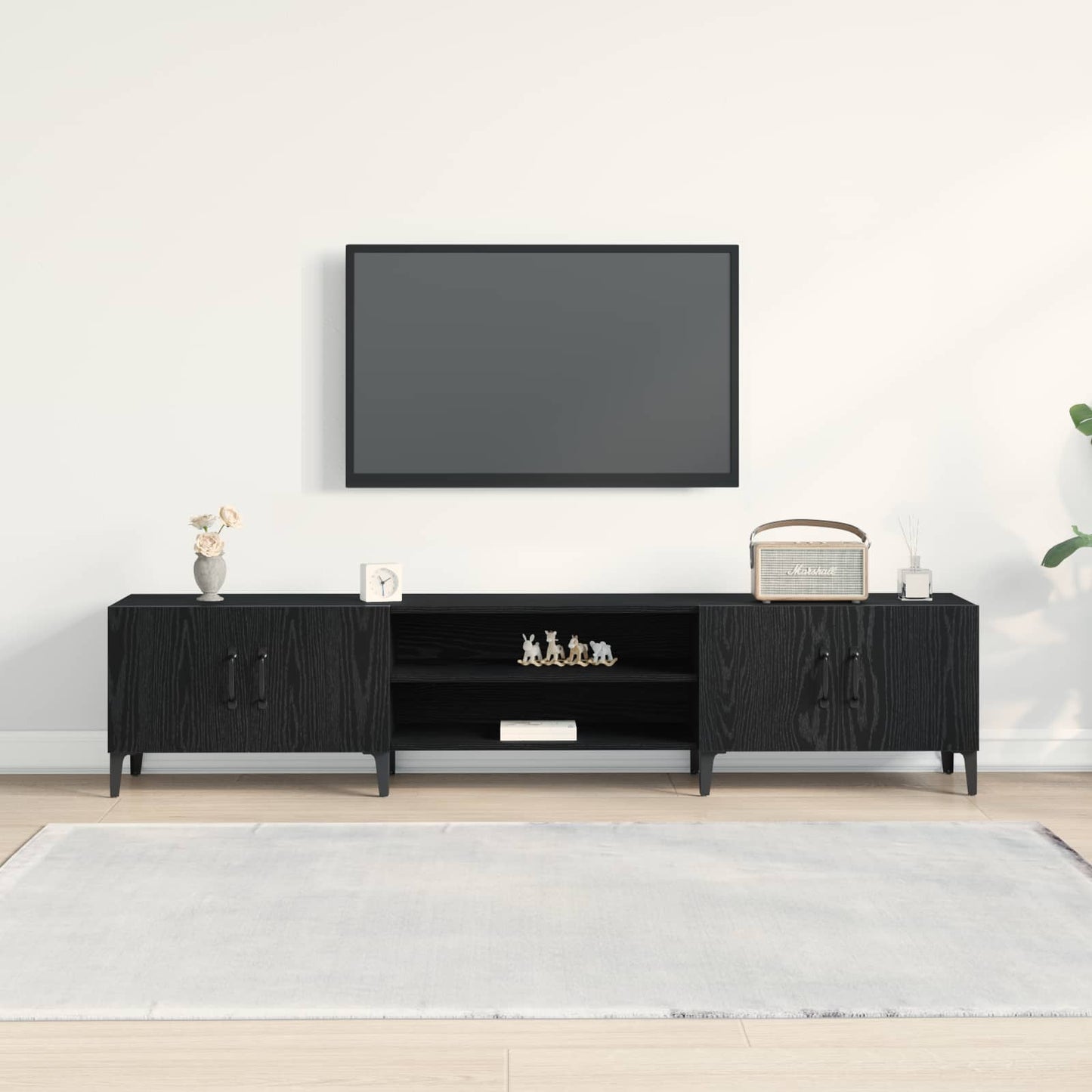 TV-skab 180 x 31,5 x 40 cm Sort eg Konstrueret træ