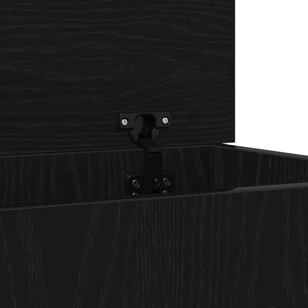 Opbevaringskasse Sort eg 50 x 30 x 28 cm Konstrueret træ