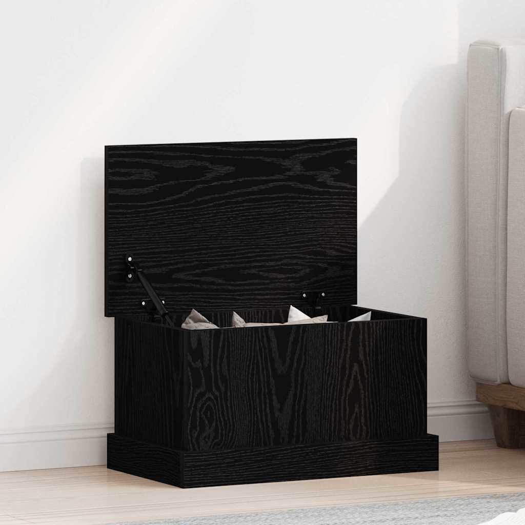 Opbevaringskasse Sort eg 50 x 30 x 28 cm Konstrueret træ