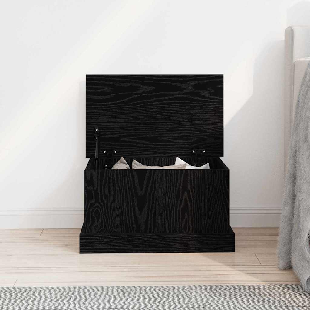 Opbevaringskasse Sort eg 50 x 30 x 28 cm Konstrueret træ