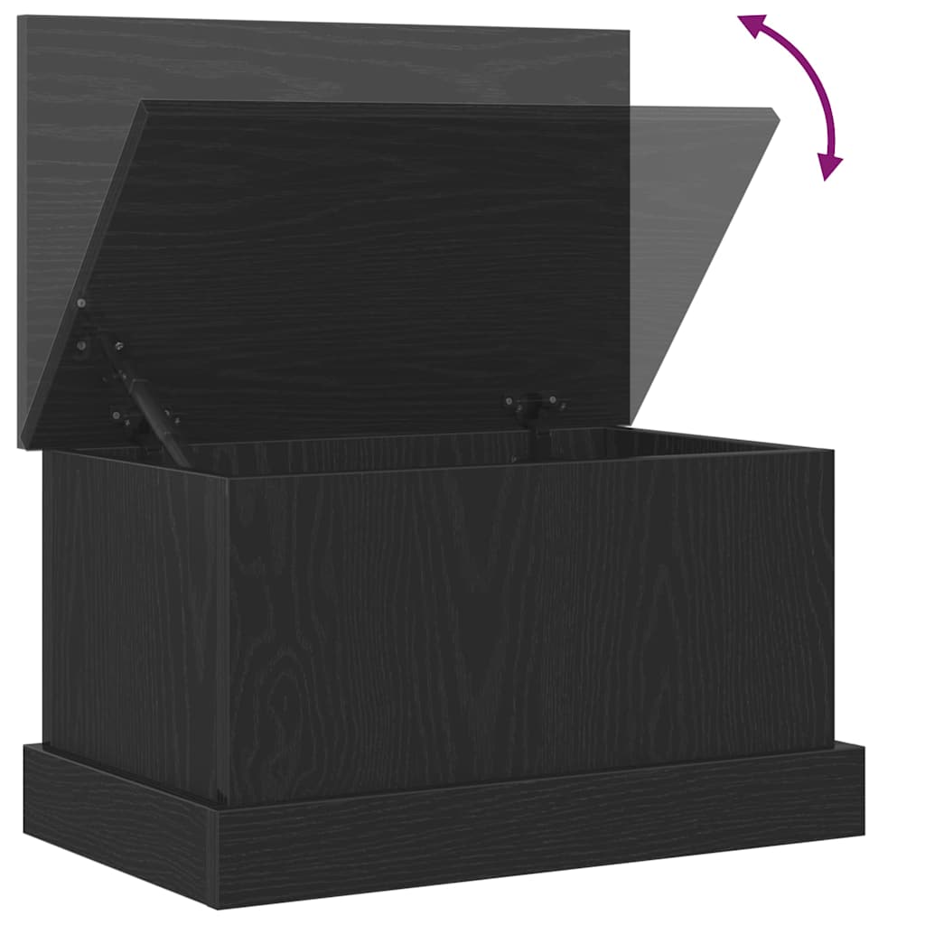 Opbevaringskasse Sort eg 50 x 30 x 28 cm Konstrueret træ