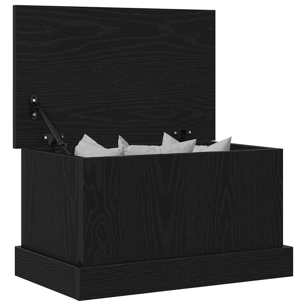 Opbevaringskasse Sort eg 50 x 30 x 28 cm Konstrueret træ