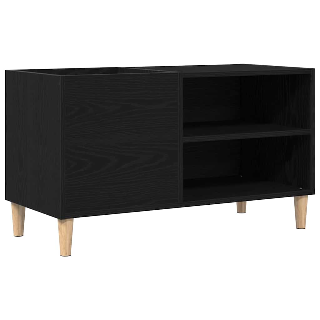 Pladeskab 84,5 x 38 x 48 cm Konstrueret træ Sort eg