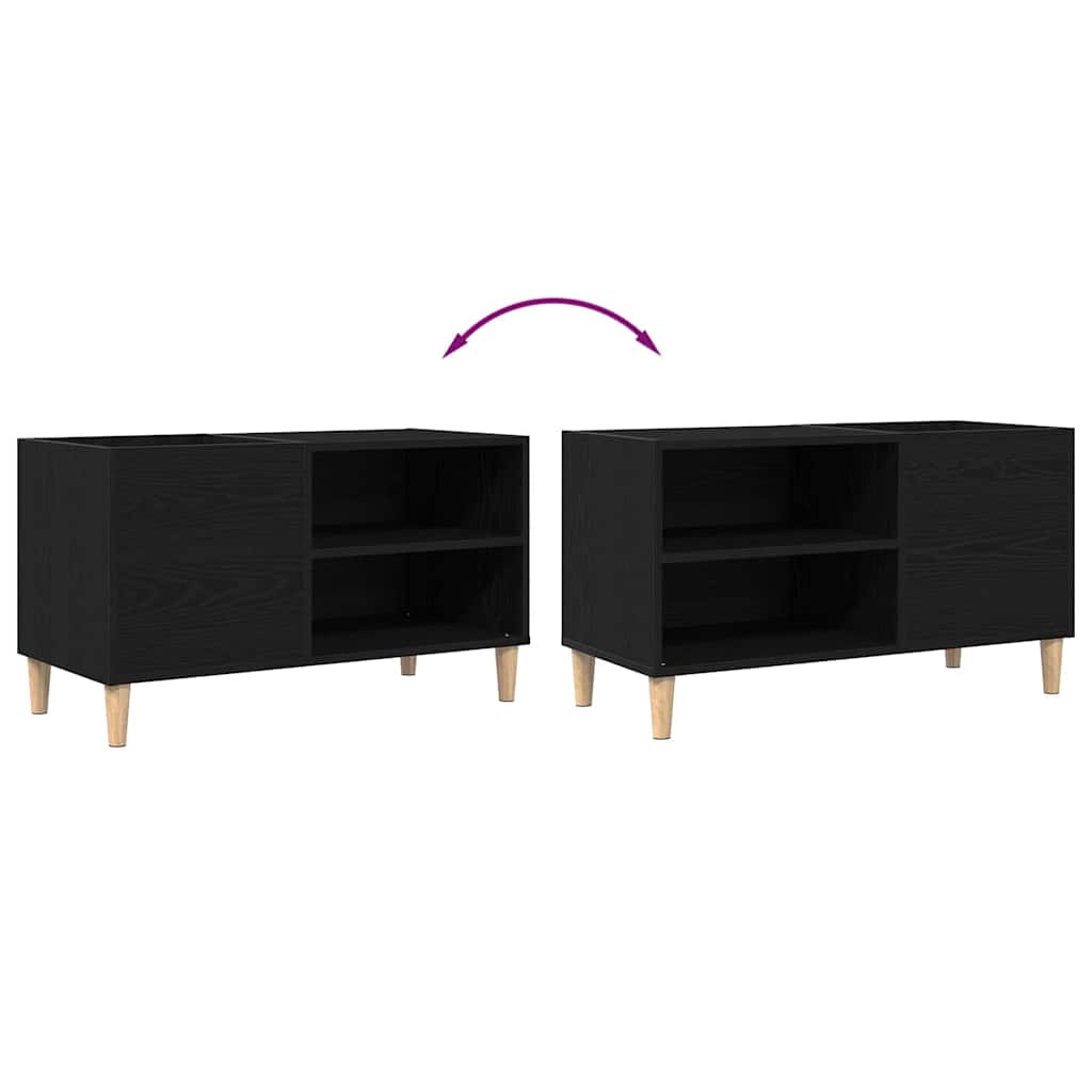 Pladeskab 84,5 x 38 x 48 cm Konstrueret træ Sort eg