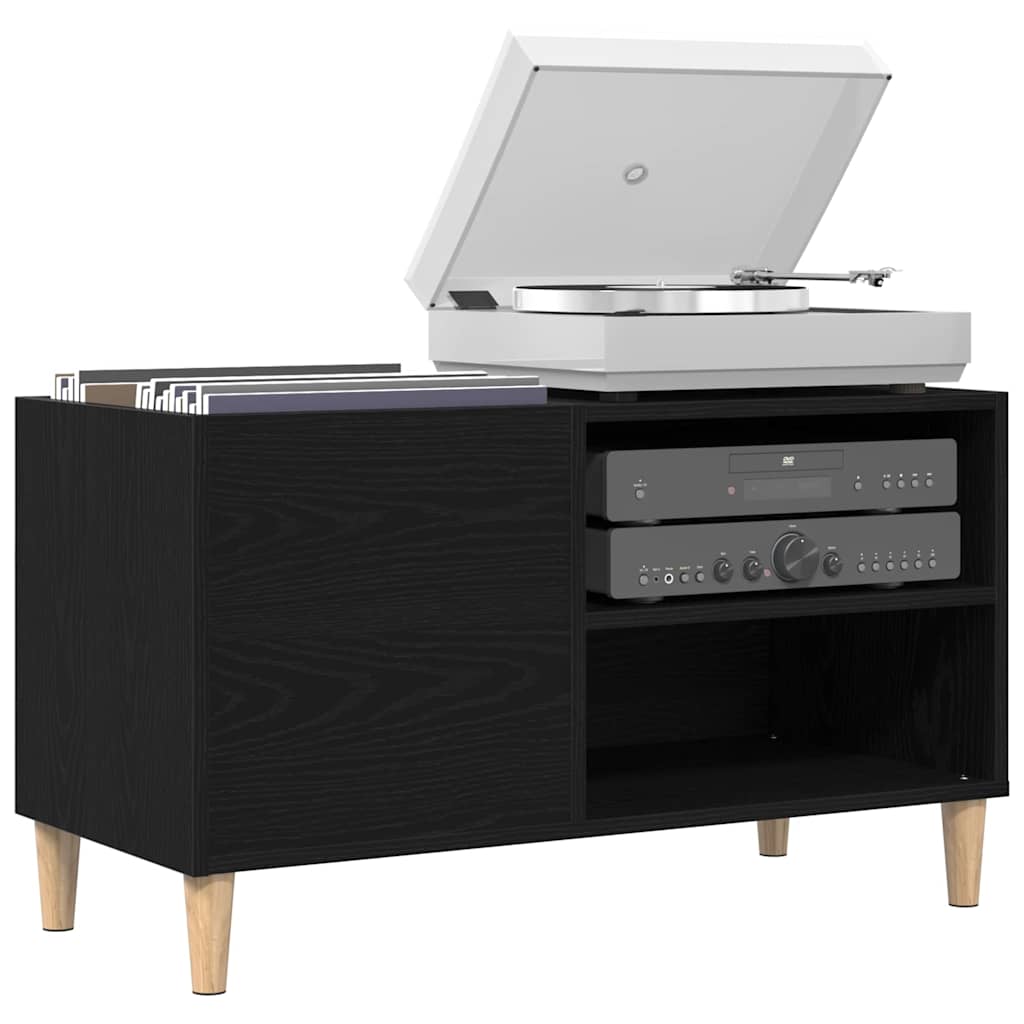 Pladeskab 84,5 x 38 x 48 cm Konstrueret træ Sort eg