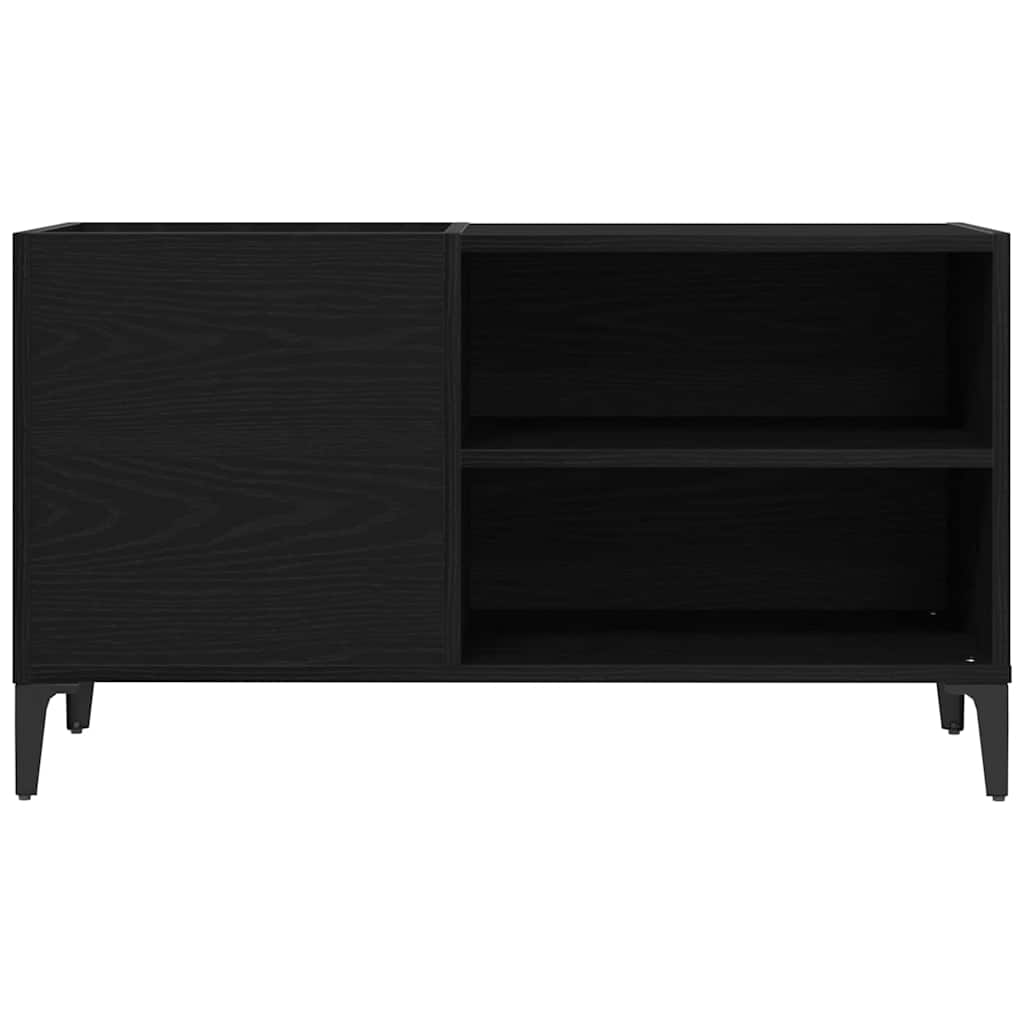 Pladeskab med hylde Sort eg 84,5 x 38 x 48 cm Konstrueret træ