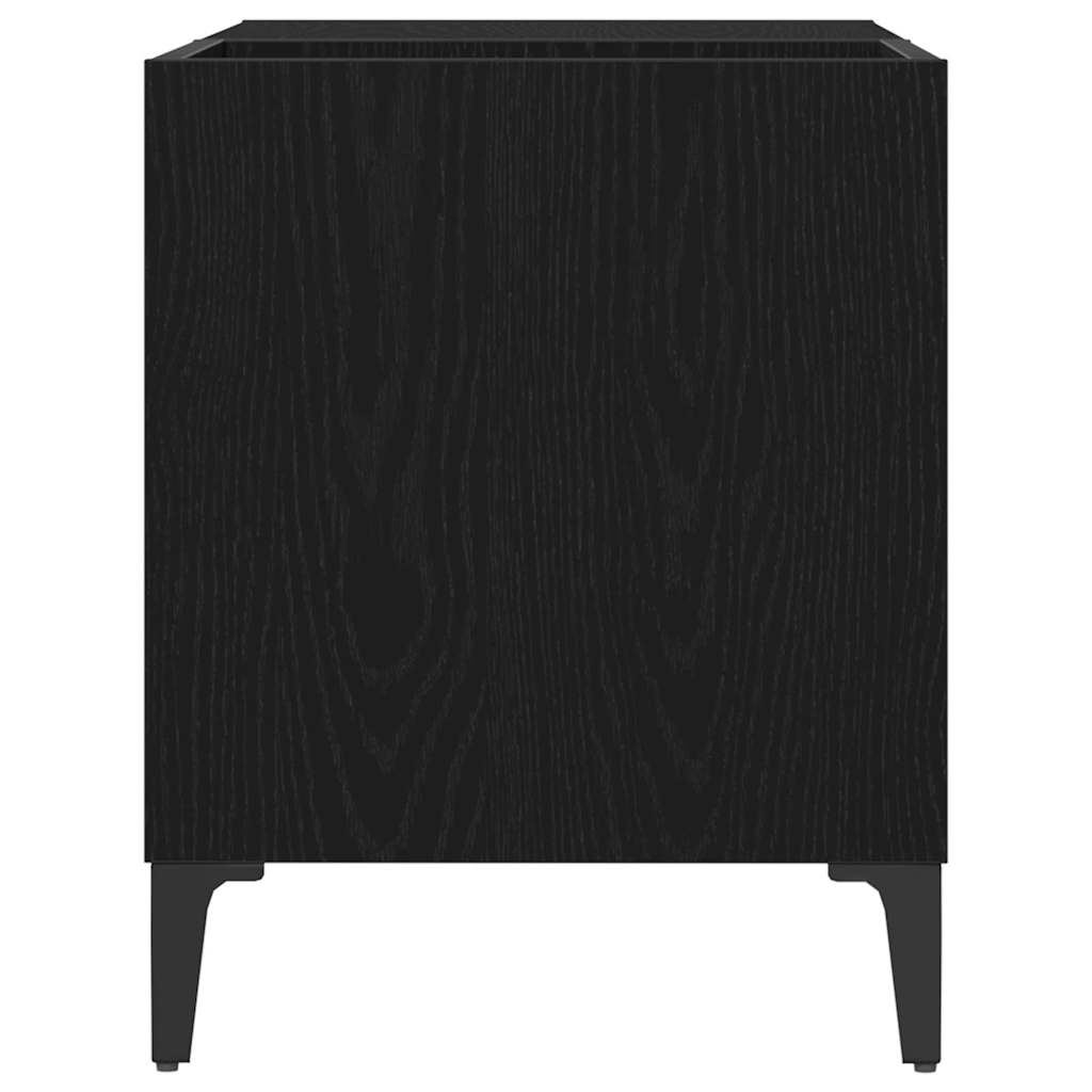 Pladeskab med hylde Sort eg 84,5 x 38 x 48 cm Konstrueret træ