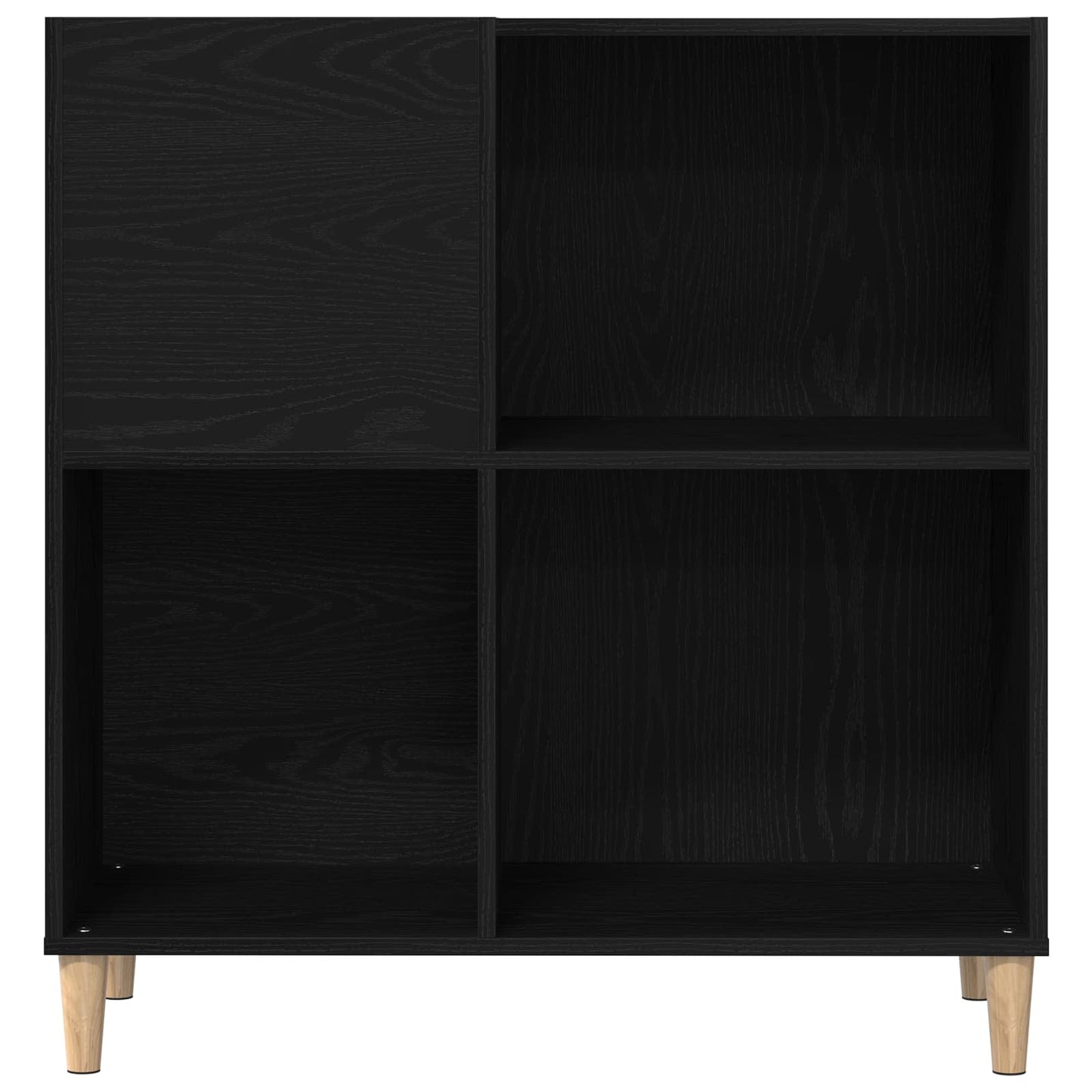 Pladeskab med hylde Sort eg 84,5 x 38 x 89 cm Konstrueret træ