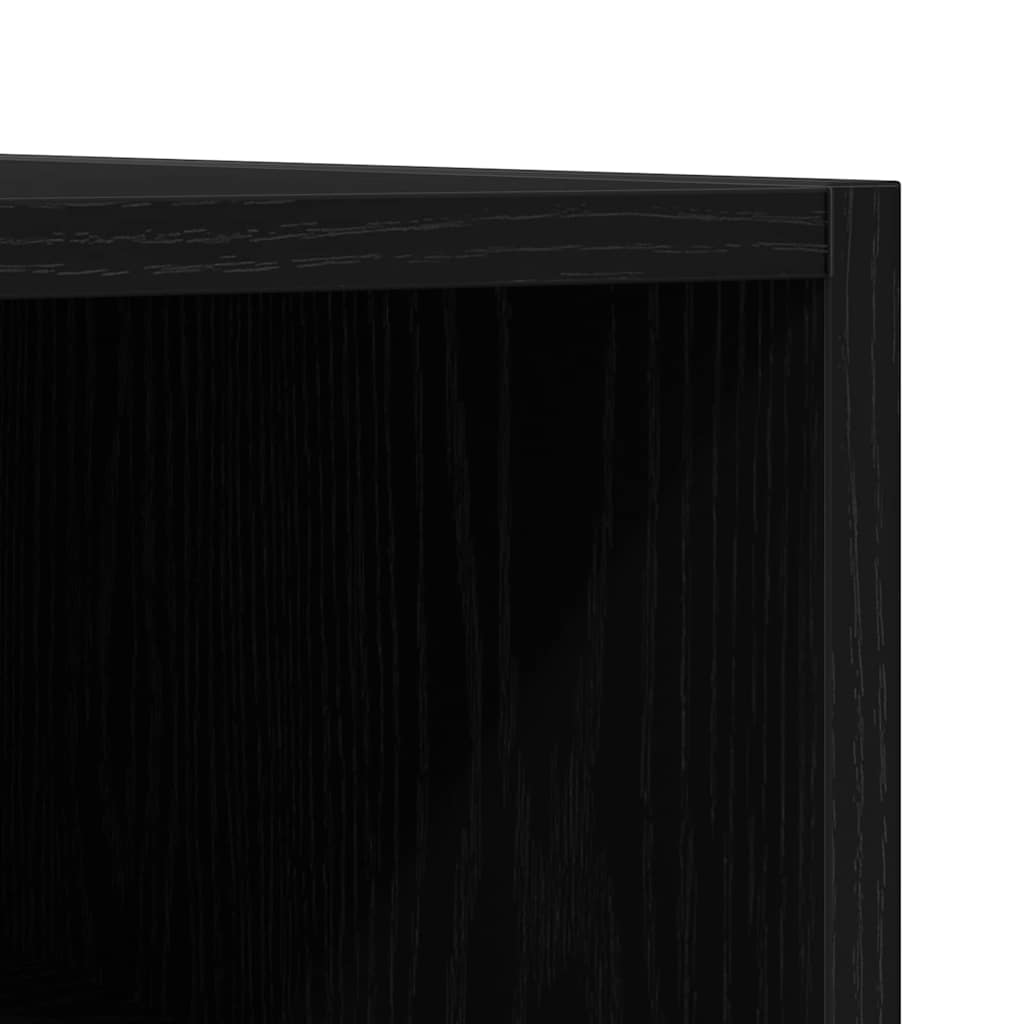 Pladeskab med hylde Sort eg 84,5 x 38 x 89 cm Konstrueret træ