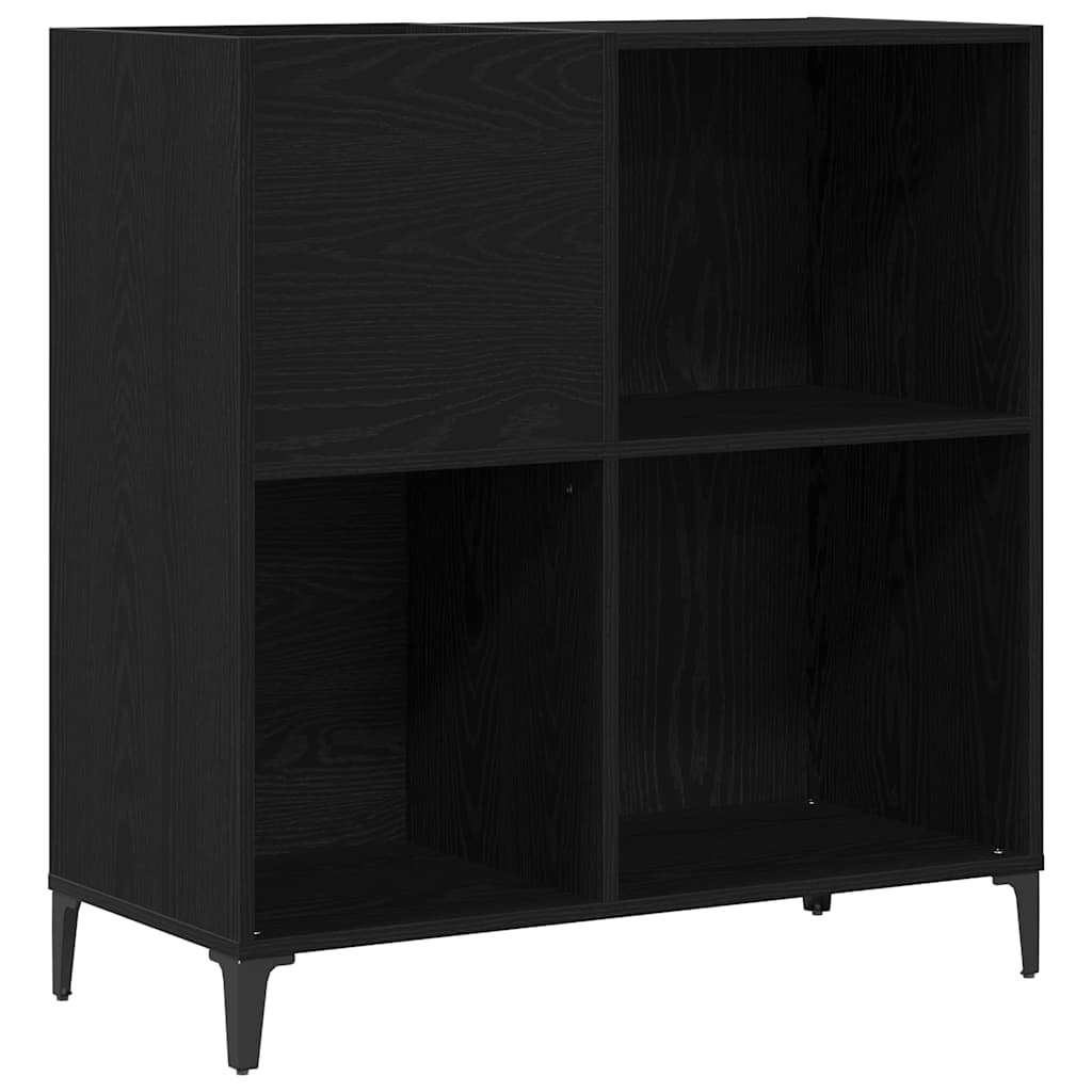 Pladeskab med hylde Sort eg 84,5 x 38 x 89 cm Konstrueret træ