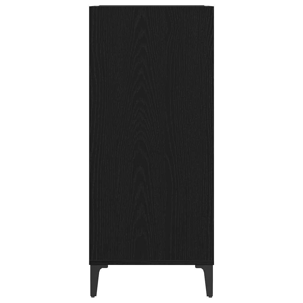 Pladeskab med hylde Sort eg 84,5 x 38 x 89 cm Konstrueret træ