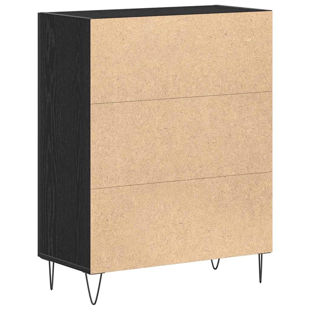 Sideboard Sort eg 69,5 x 34 x 90 cm Konstrueret træ