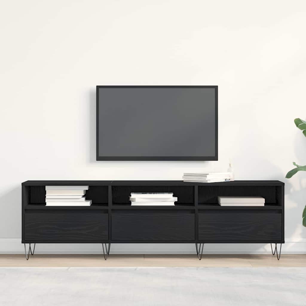 TV-skab 150 x 30 x 44,5 cm Sort eg Konstrueret træ