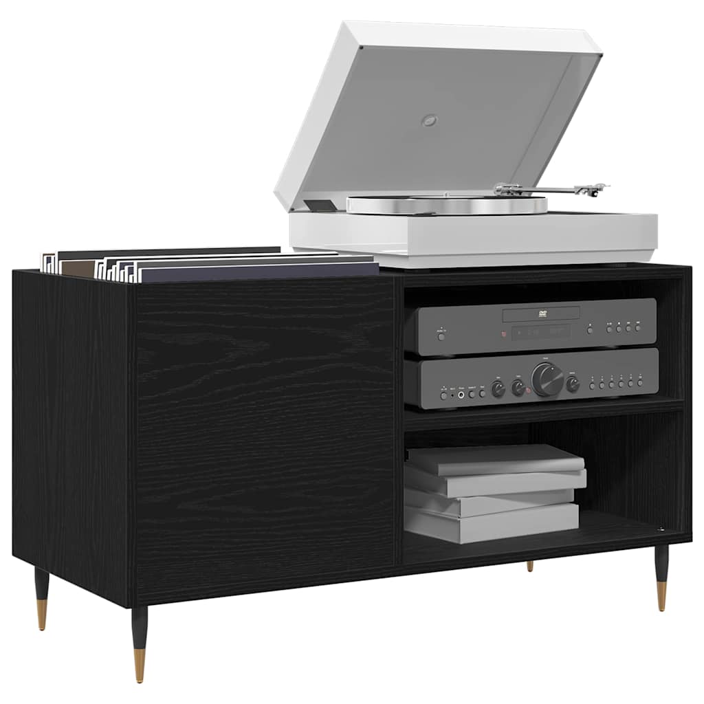 Pladeskab Sort eg 85 x 38 x 48 cm Konstrueret træ