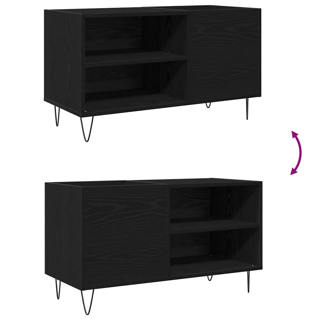 Pladeskab Sort eg 85 x 38 x 48 cm Konstrueret træ